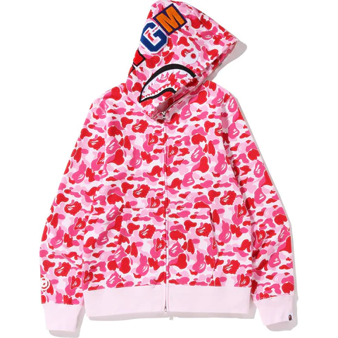 BAPE ABC Camo Shark Full Zip Hoodie Pink