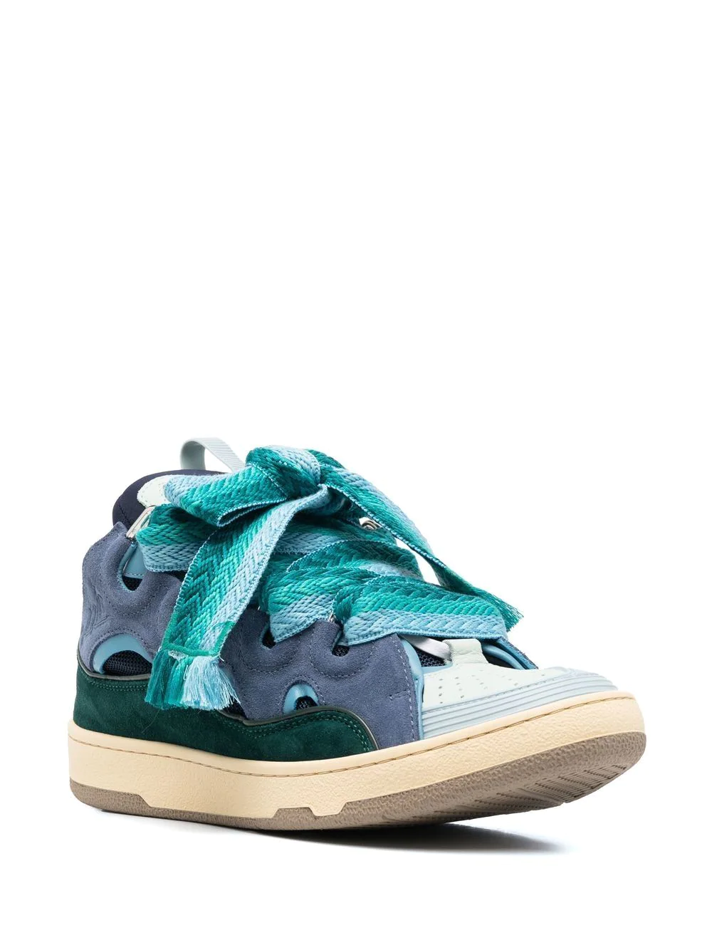 Lanvin Curb Sneaker Grey Dark Green Light Blue FMSKRK11DRAGA22