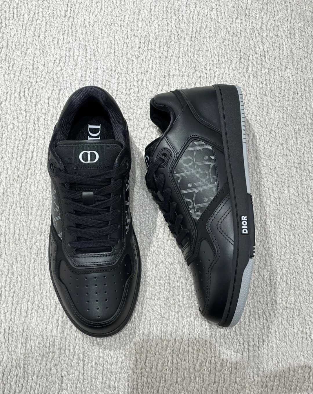 Dior B27 Low Black Dior Oblique Galaxy Leather Grey 3SN272ZPR_H969