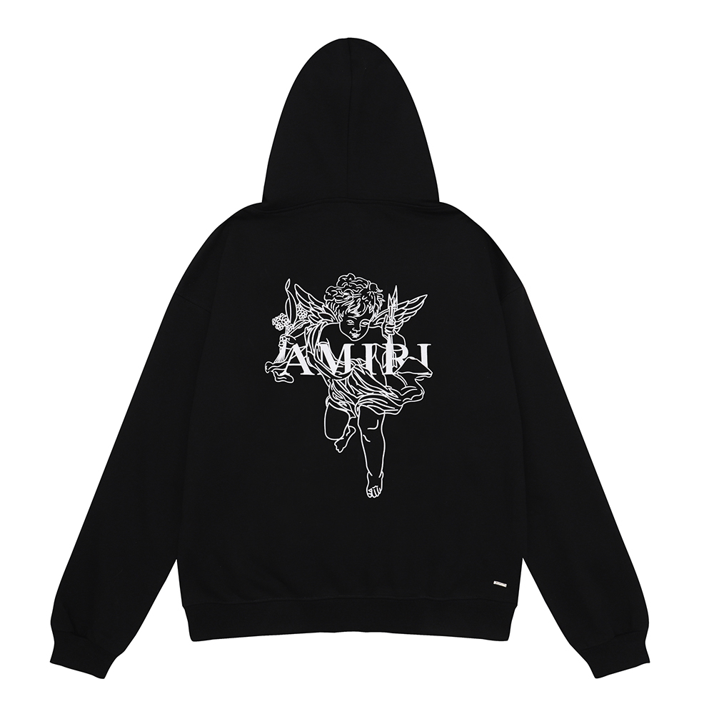 AM1R1 Angel Eros Cupid Print Hooded Sweatshirt