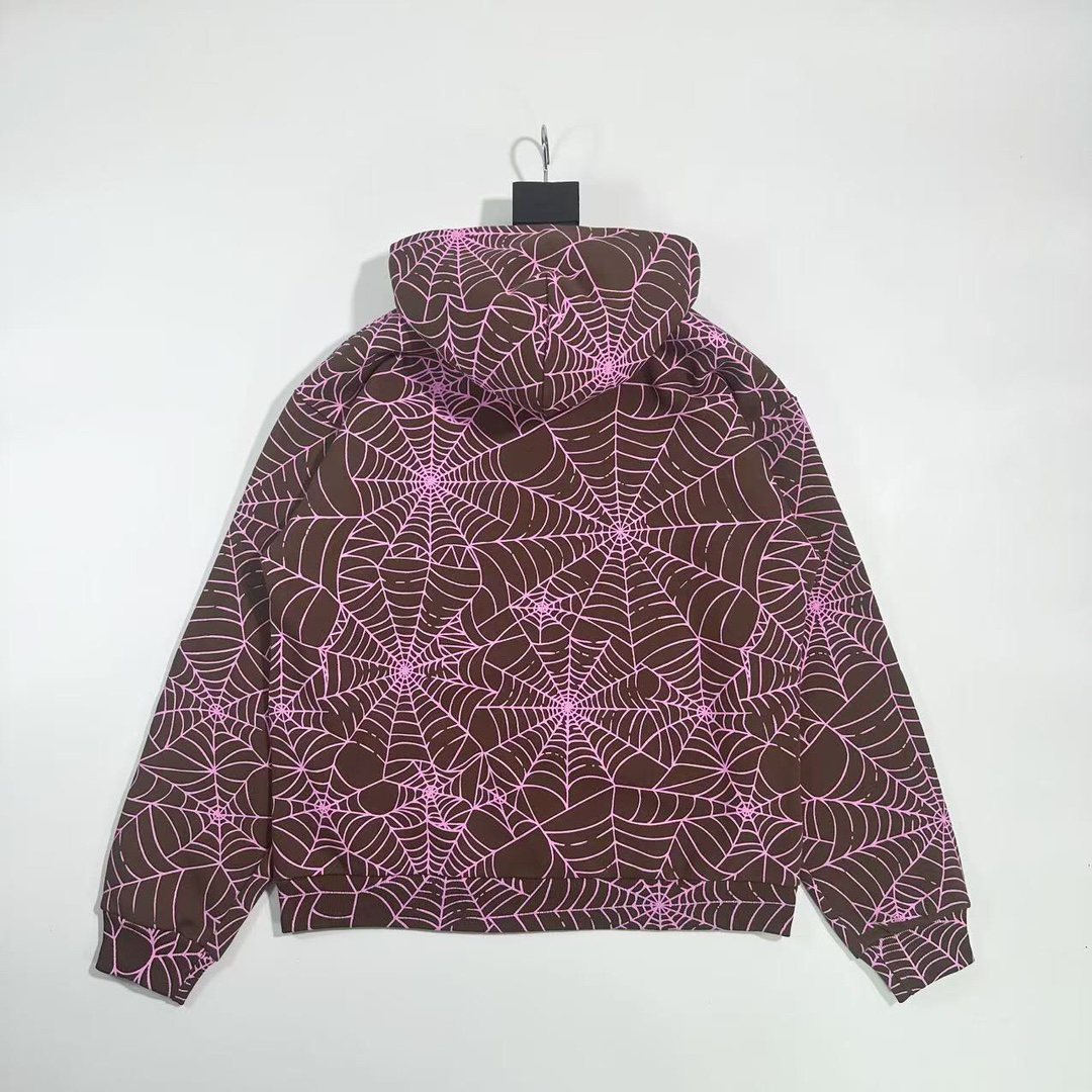 Sp5der AOP Hoodie Brown