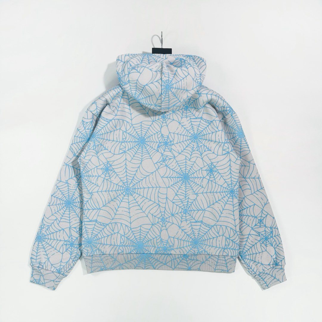 Sp5der AOP Web Hoodie Heather Grey