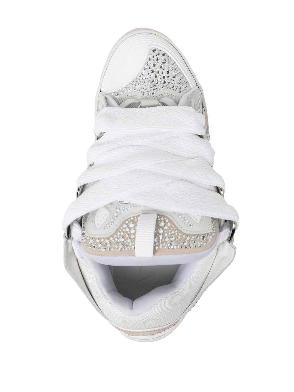 Lanvin Curb Sneaker White Rhinestone FMSKRK11STRAP22