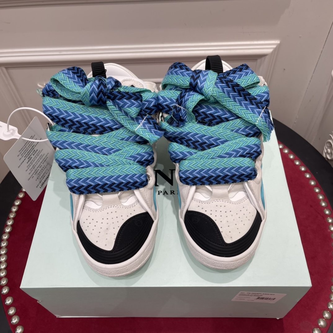 Lanvin Curb Sneaker White Blue FMSKRK11DRAGH22