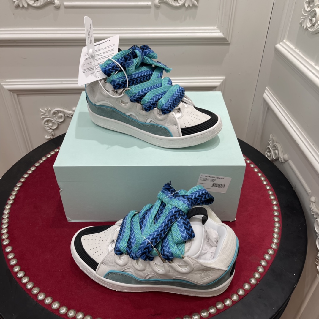 Lanvin Curb Sneaker White Blue FMSKRK11DRAGH22