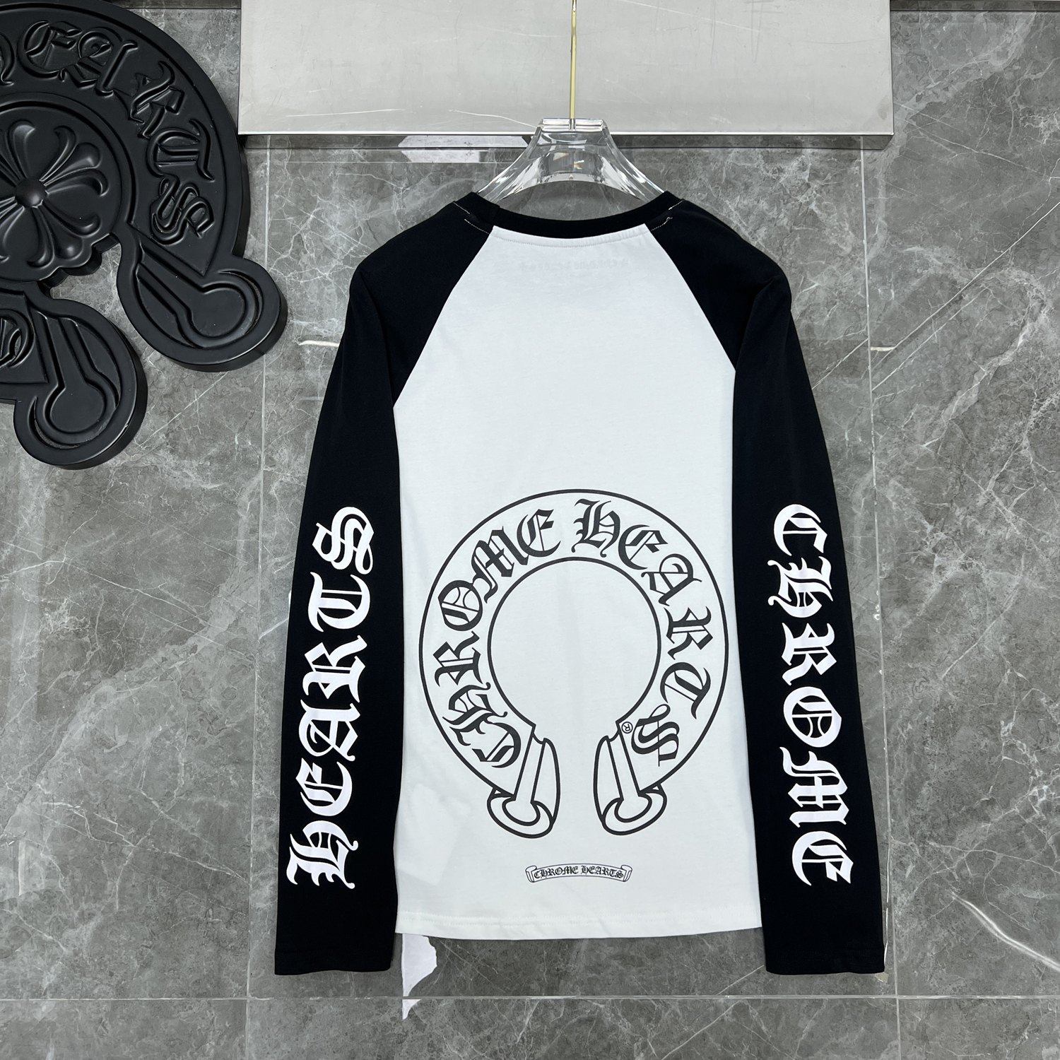 Chrome Hearts Chrome Hearts White Black Baseball Longsleeve