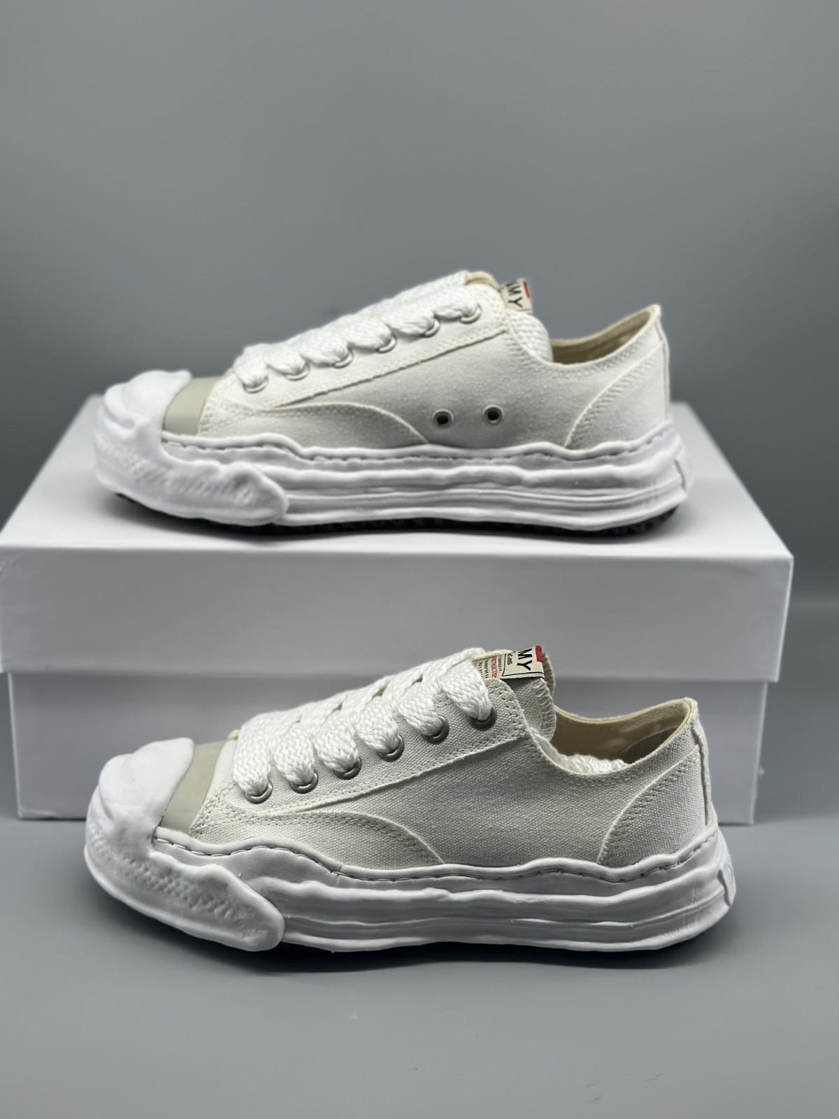 Maison Mihara Yasuhiro Hank OG Sole Canvas Low White A05FW702