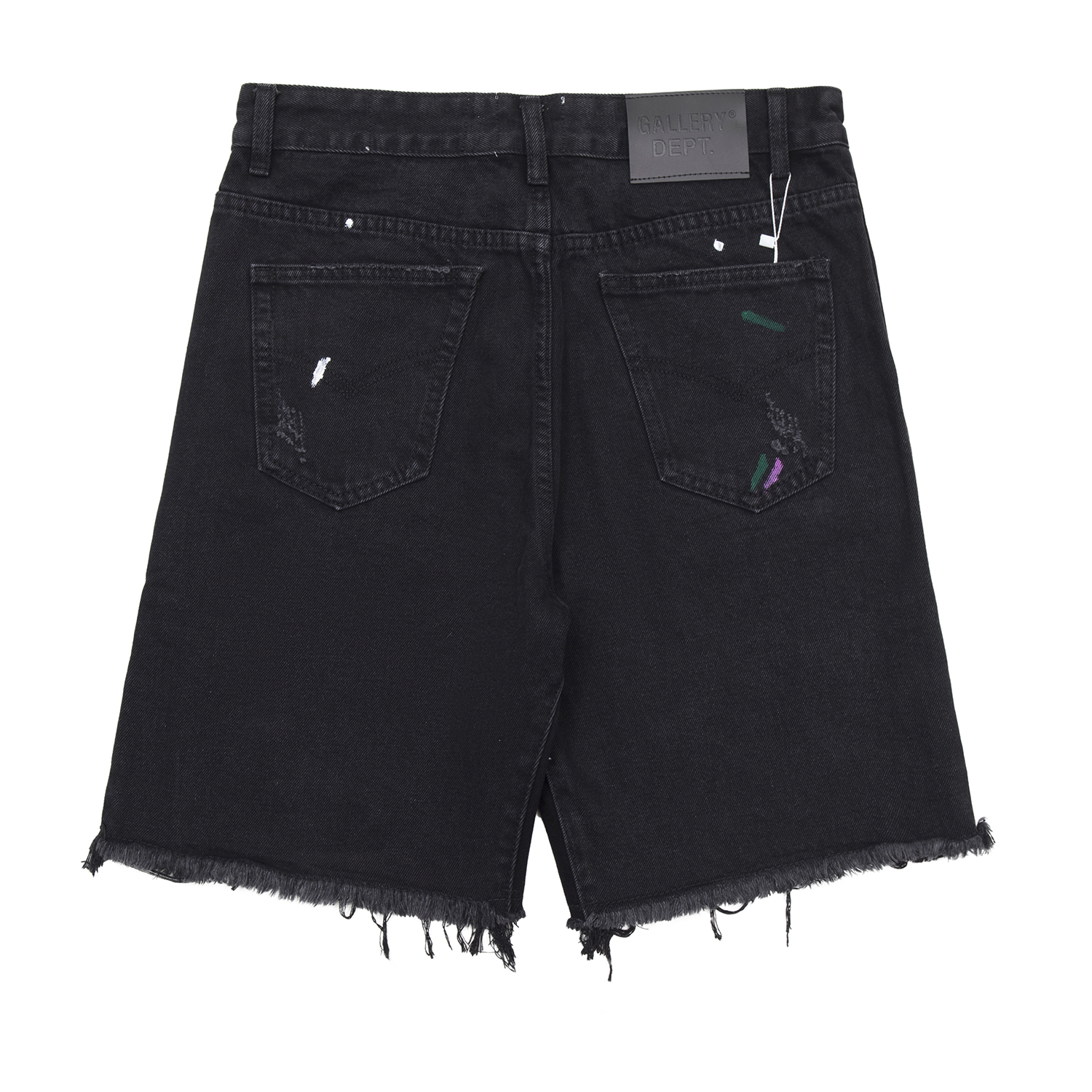 Gallery Dept. Splash Ink Ripped Denim Shorts Black YC00100
