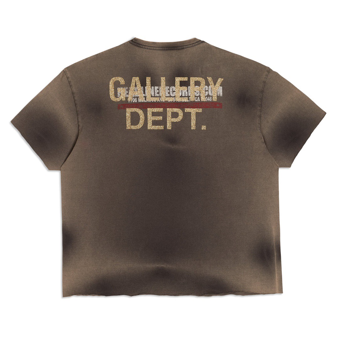 Gallery Dept. Logo Records T-shirt Brown GALL00150