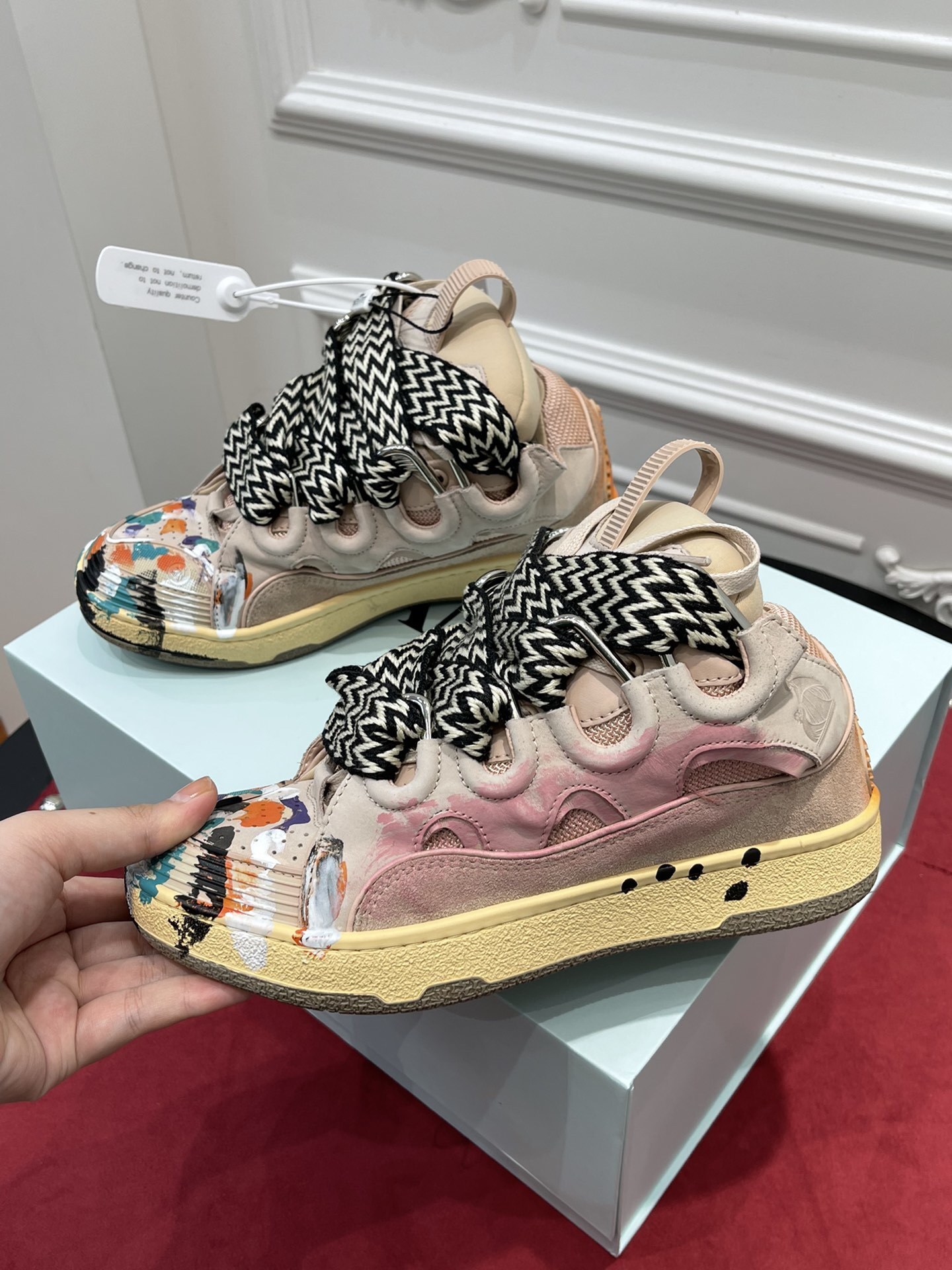 Lanvin Leather Curb Gallery Dept. Pale Pink Multi