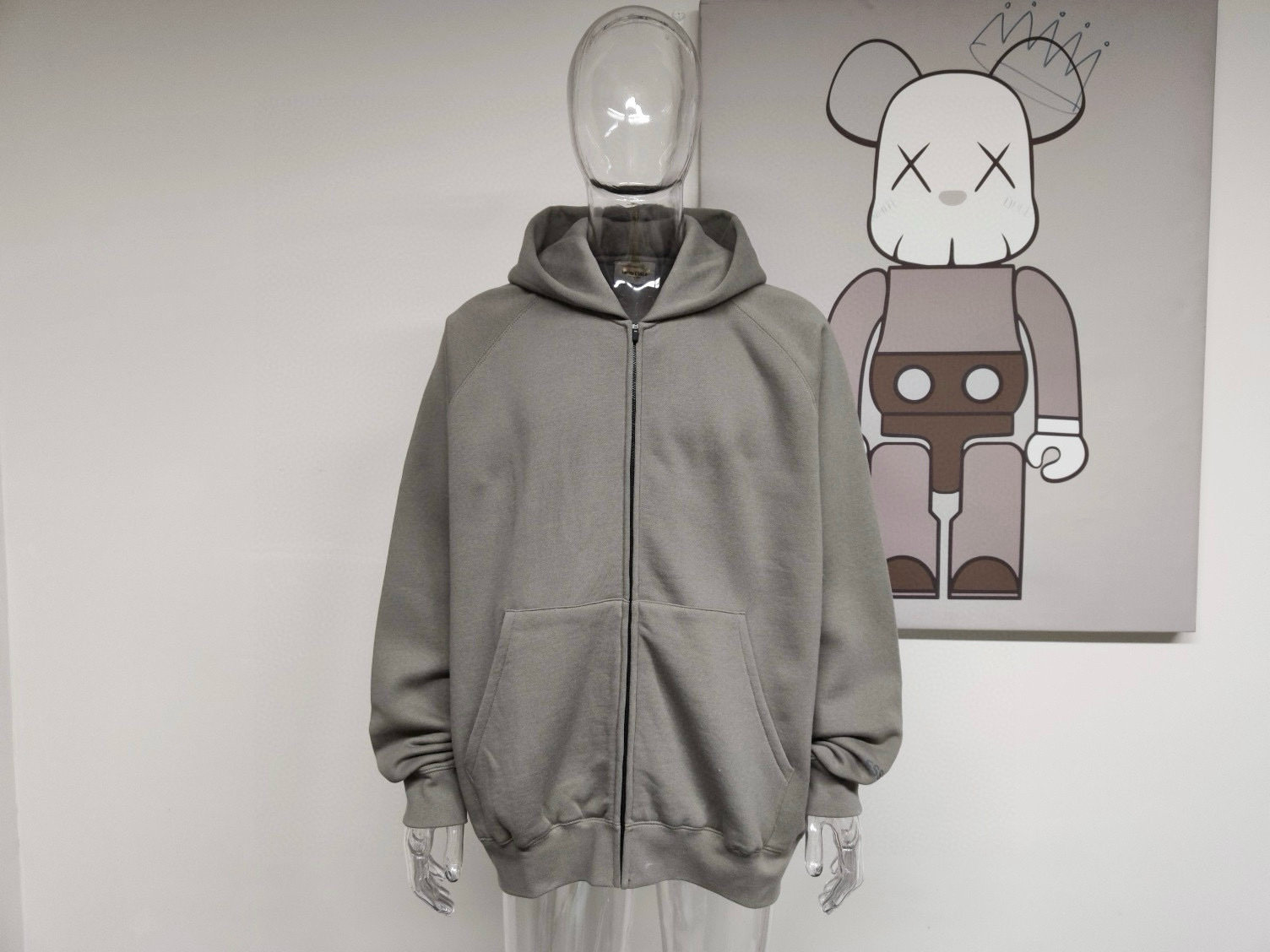 Essentials Brown Zip Up Hoodie