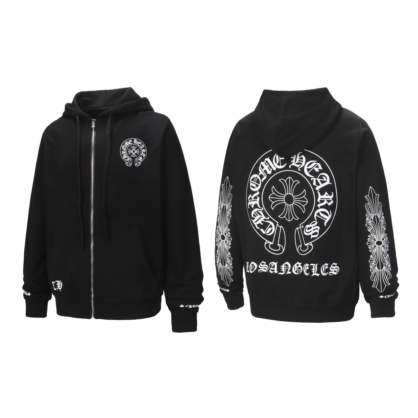 Chrome Heart black Zip Up Hoodie