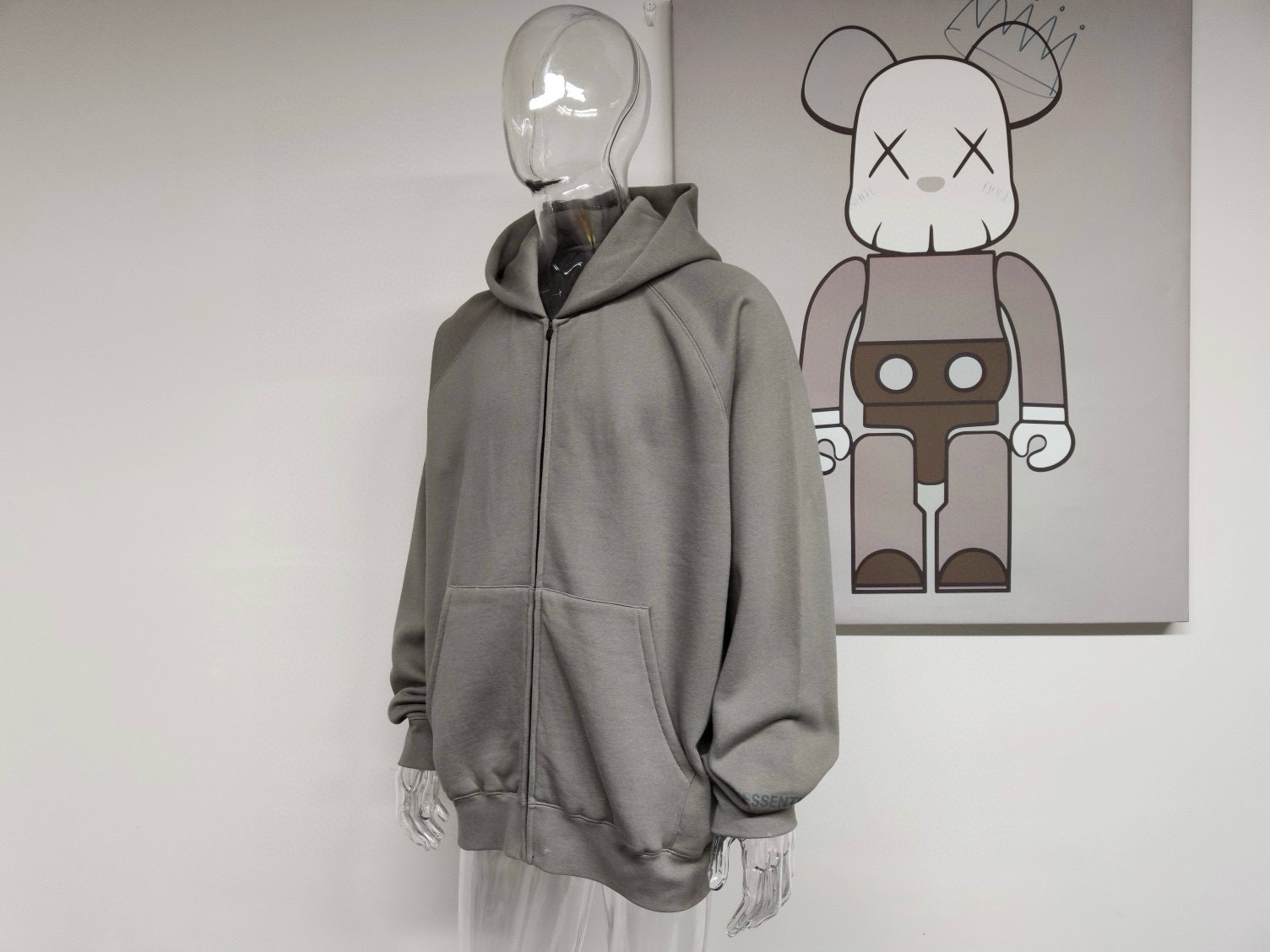 Essentials Brown Zip Up Hoodie